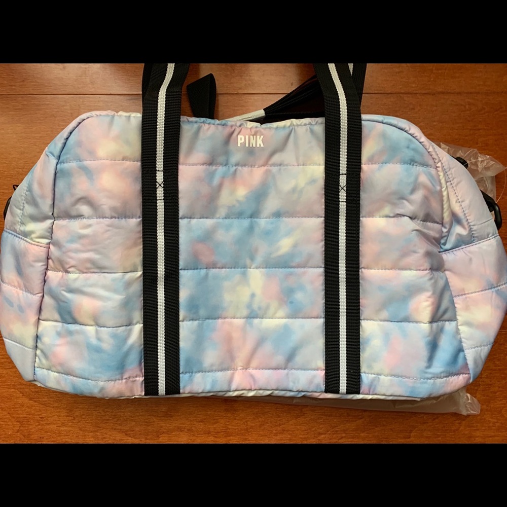 Multicolored duffle bag